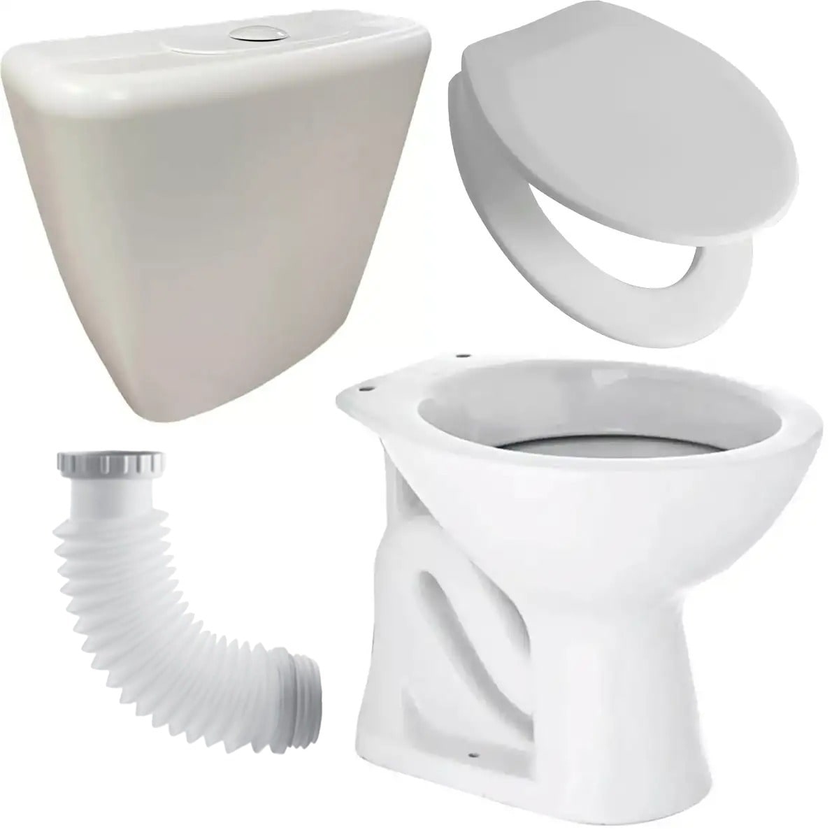 Inodoro Corto Marajo Con Mochila Eco-Flush Y Tapa