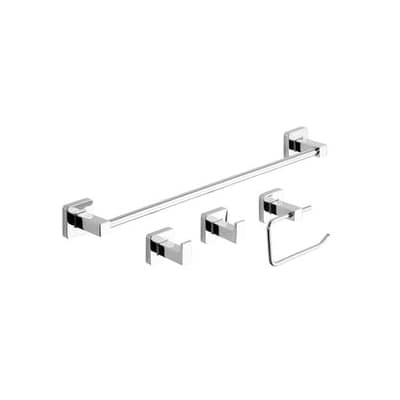 Kit Accesorios 4 Piezas Cube Cromo 73028 Piazza