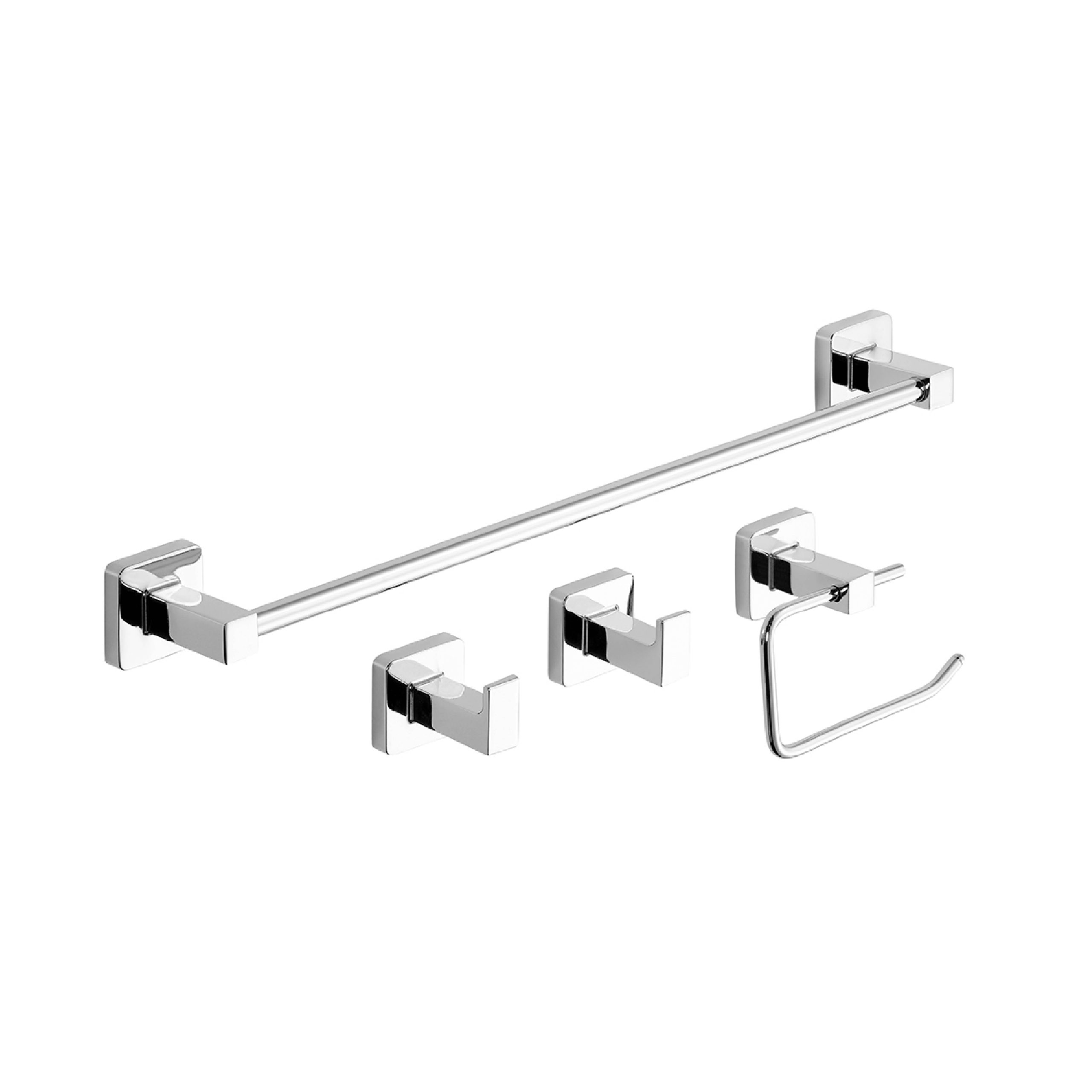 Kit Accesorios 4 Piezas Cube Cromo 73028 Piazza