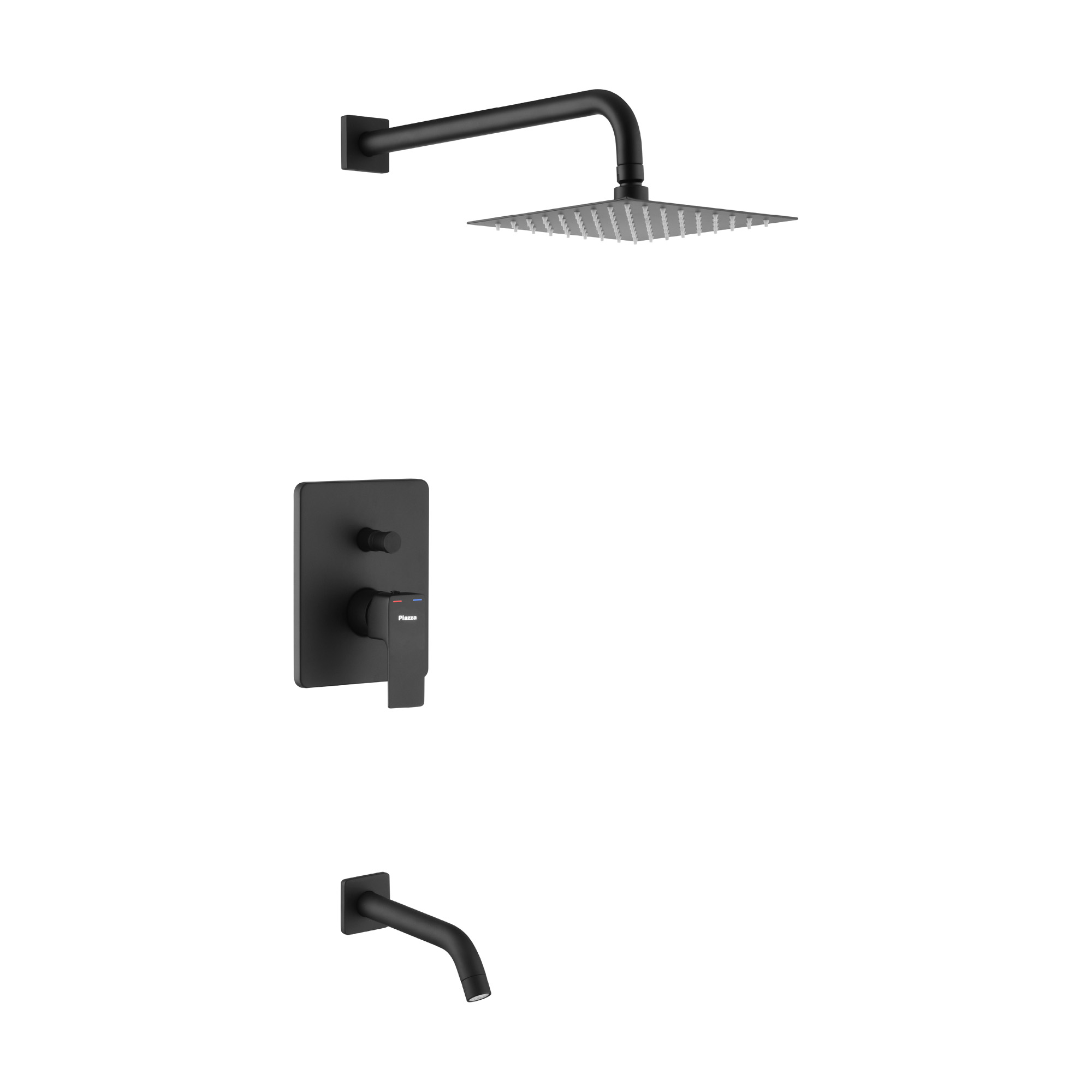 Arq Monocomando Ducha Embutir C/Tr Negro 10406Ne Piazza